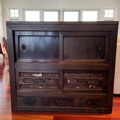 WST046- Antique Japenese Wooden Cabinet