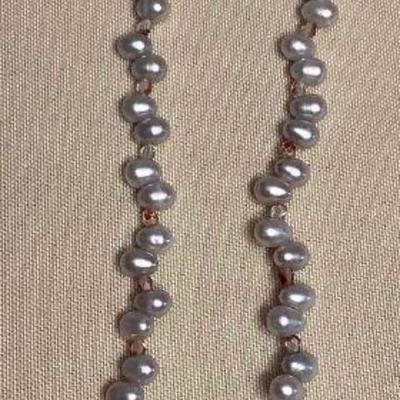 WST178 Pearl & Crystal Necklace 