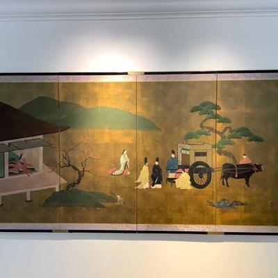 WST149 Large Japanese Four Paneled Painting