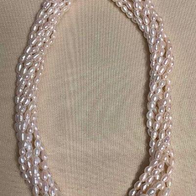 WST180 Four Strand Genuine Fresh Water Pearl Necklace 