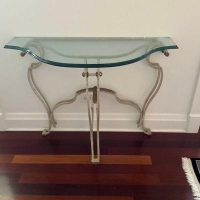 WST064 - Glass Table W/ Wrought Iron Stand