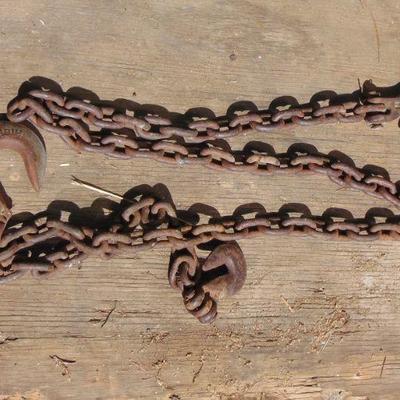 8 foot chain w/two hooks, extra hook