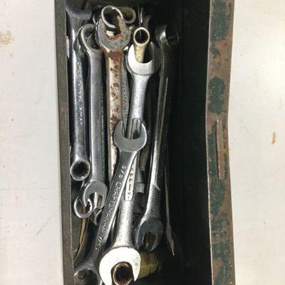 metal box with wrenches