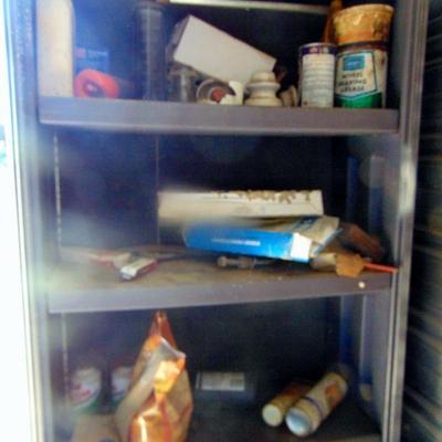shelf unit with contents