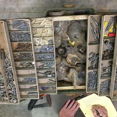 fasteners in fold-out box