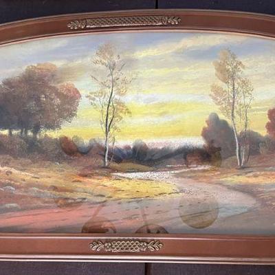 A.H. Glathaar (U.S., 1879-1950) Oil Pastel Autumn Scene