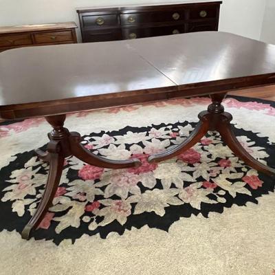 Antique Neoclassical Dining Table w/ Additional Leaf