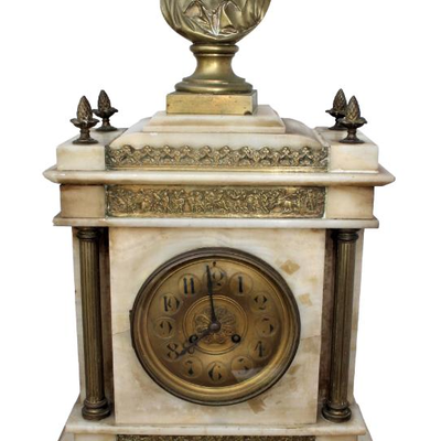 Marble Clock w Brass Head
