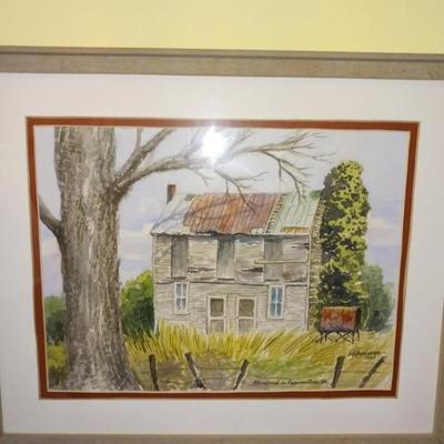 Watercolor - Abandoned House in Appomattox, signed