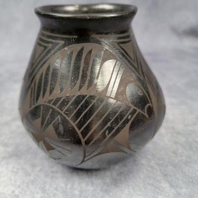 black on black pottery