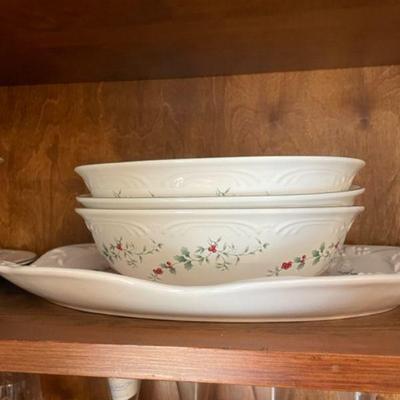 Pfaltzgraff Winterberry service for 12 plus many serving pieces