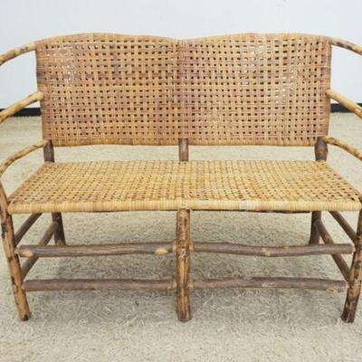 1126	RUSTIC ADIRONDACK BENTWOOD ARM SETTEE, APPROXIMATELY 57 IN X 36 IN HIGH
