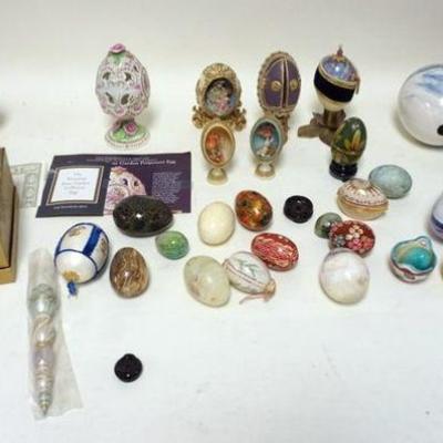 1166	LARGE LOT OF ASSORTED DECORATIVE EGGS & COVERED DISHES
