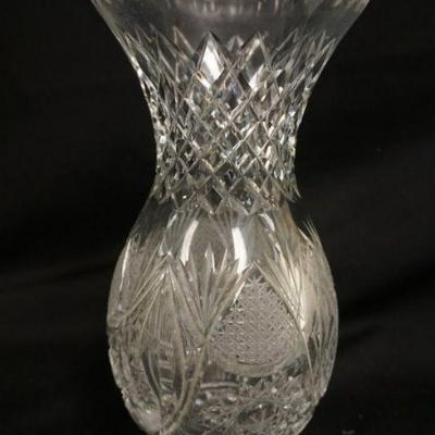 1026	CUT GLASS VASE, APPROXIMATELY 10 1/4 IN 
