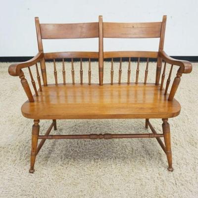 1070	PLANK BOTTOM HALF BACK SETTEE, APPROXIMATELY 36 IN X 18 IN X 35 IN HIGH
