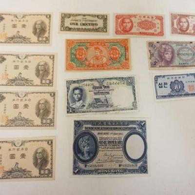 1205	LOT OF 5 PIECES OF ANTIQUE ASIAN CURRENCY
