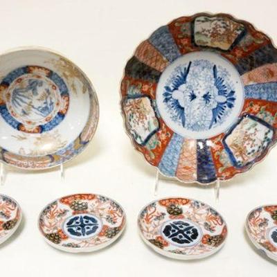 1008	GROUP OF ASIAN BOWLS INCLUDING IMARI 10 IN X 4 1/2 IN HIGH BOWL, 4 SMALL 4 1/2 IN CUP PLATES & 7 3/4 IN X 3 IN HIGH BOWL, IMARI BOWL...