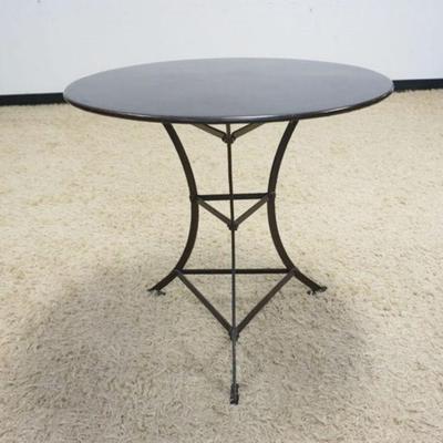 1096	CONTEMPORARY METAL TABLE W/FAUX MARBLE FINISH, APPROXIMATELY 32 IN X 29 IN HIGH

