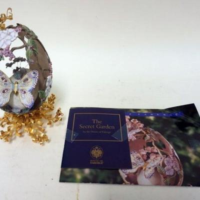 1158	HOUSE OF FABERGE EGG *THE SECRET GARDEN*, APPROXIMATELY 7 IN HIGH
