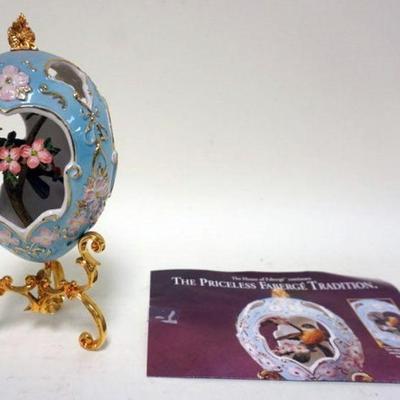 1160	HOUSE OF FABERGE EGG *ROBIN EGG*, APPROXIMATELY 8 1/2 IN
