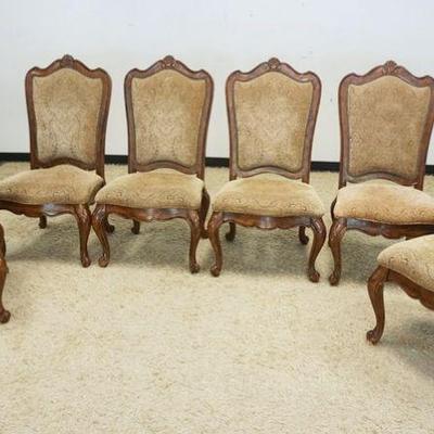 1112	SET OF 6 UPHOLSTERED FRENCH PROVINCIAL DINING ROOM CHAIRS
