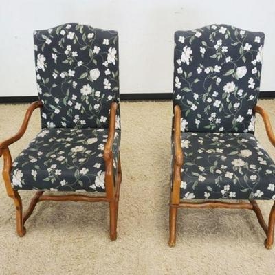 1106	PAIR OF FLORAL UPHOLSTERED ARMCHAIRS

