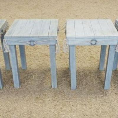 1078	GROUP OF 4 SHORE THEMED OCCASSIONAL TABLES, APPROXIMATELY 14 IN X 18 IN HIGH
