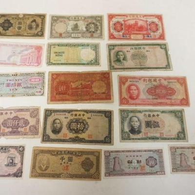 1204	LOT OF 12 PIECES OF ANTIQUE ASIAN CURRENCY
