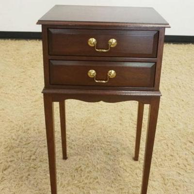 1101	2 DRAWER MAHOGANY OCCASSIONAL STAND, APPROXIMATELY 16 IN X 12 IN X 30 IN HIGH
