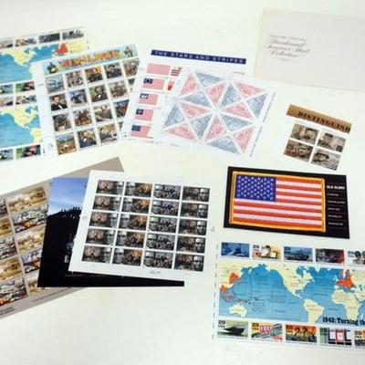 1174	LARGE LOT OF MINT STAMP SHEETS, MISC SUBJECTS INCLUDING TRAVEL, AIRPLANES, CLASSIC CARS, SPACE EXPORATION, ETC, $156.51 FACE VALUE
