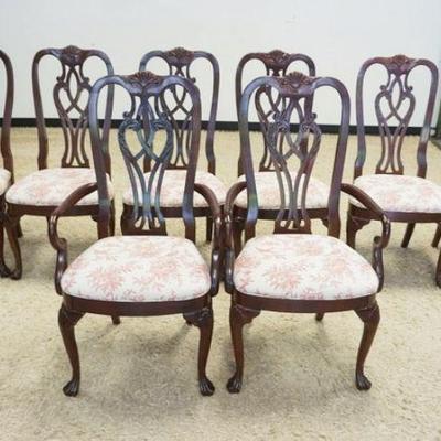 1084	ETHAN ALLEN SET OF 8 QUEEN ANNE STYLE DINING CHAIRS, 6 SIDE, 2 ARM
