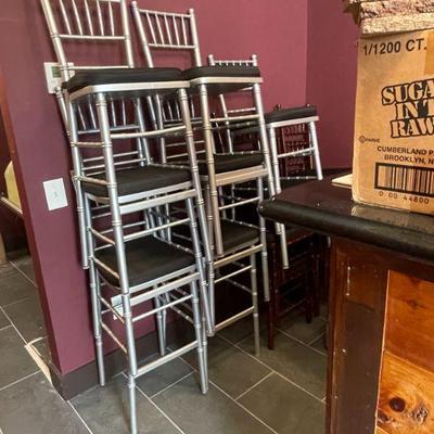 20 silver bar stools, never used