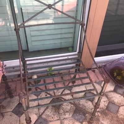 Pair of two metal chairs