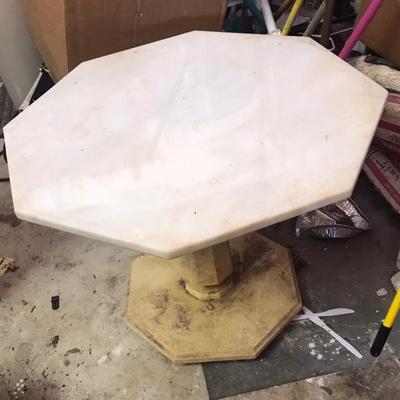 Marble top side table with wooden base