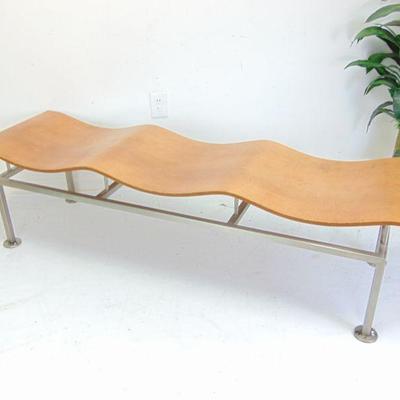 Contemporary Bentwood Wave Bench