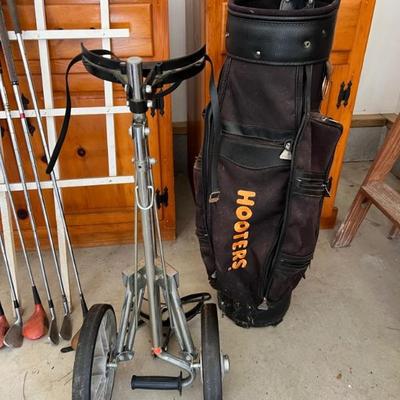 Hooters golf bag $40
Golf bag cart $15