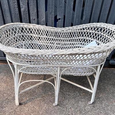 Antique rattan and. bentwood bassinet $190 