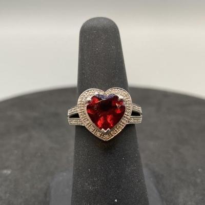925 Silver Heart Ring, Size 5, Total Weight 4.2g
