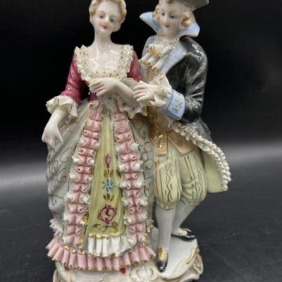 Vintage Victorian Couple Porcelain Figurine,