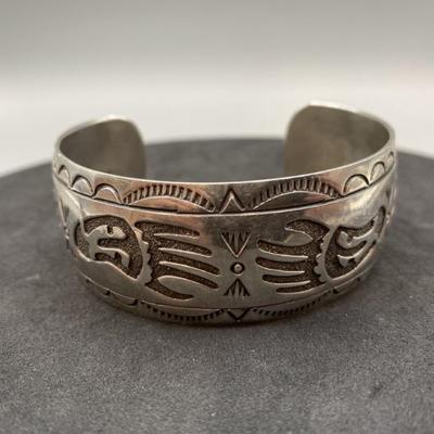 Sterling Silver Cuff Bracelet, Total Weight 1.3oz