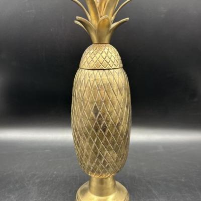 Brass Pineapple Urn on Pedestal & Candle Holder
