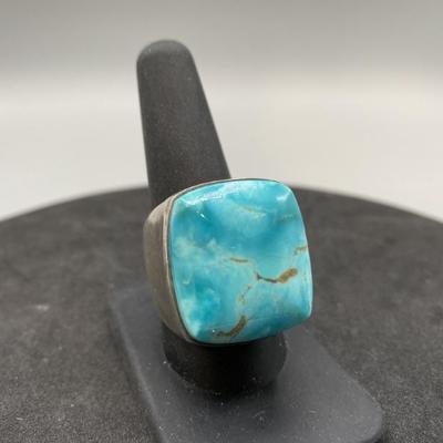 925 Silver and Turquoise Ring Size 10.75