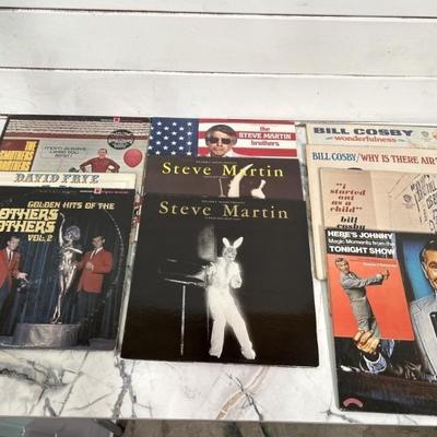 LPs / Record Albums: Comedians Steve Martin, +
Bill Cosby, Smothers Brothers, Johnny Carson, David Frye