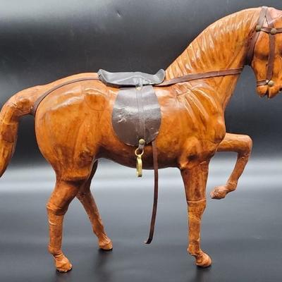 Leather Wrapped Horse Model