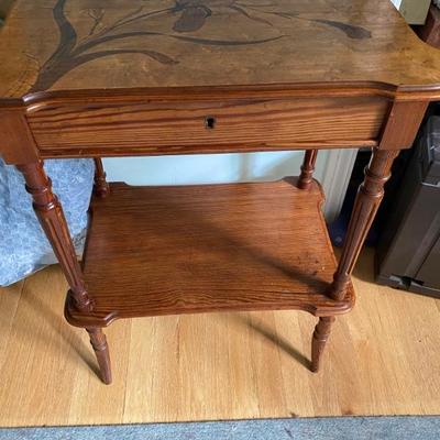 Antique Marquette Cherry Wood Sewing Table.