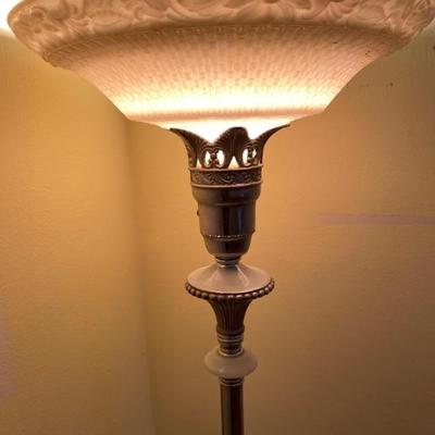 Art Deco TorchiÃ¨re Onyx, Nymphs' Floor Lamp