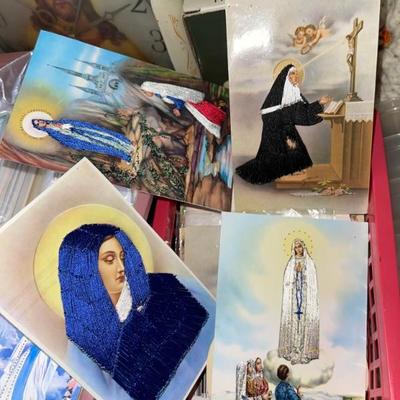Vintage stitched Catholic cards