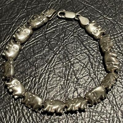 Sterling silver elephant bracelet 