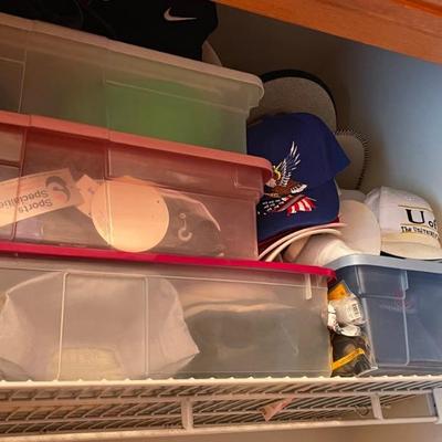 Large assortment of baseball caps 