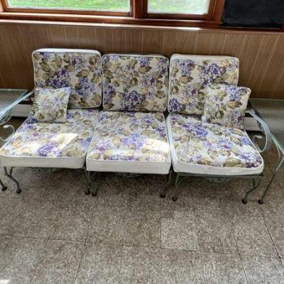 Vintage Cast Aluminum Patio Set with Modular Sofa/Seating & Tables